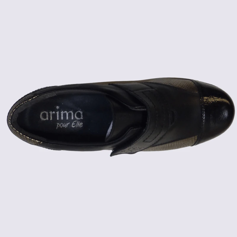 Chaussures Arima, Chaussures A Scratch Chic Femme En Cuir Noir – Image 4