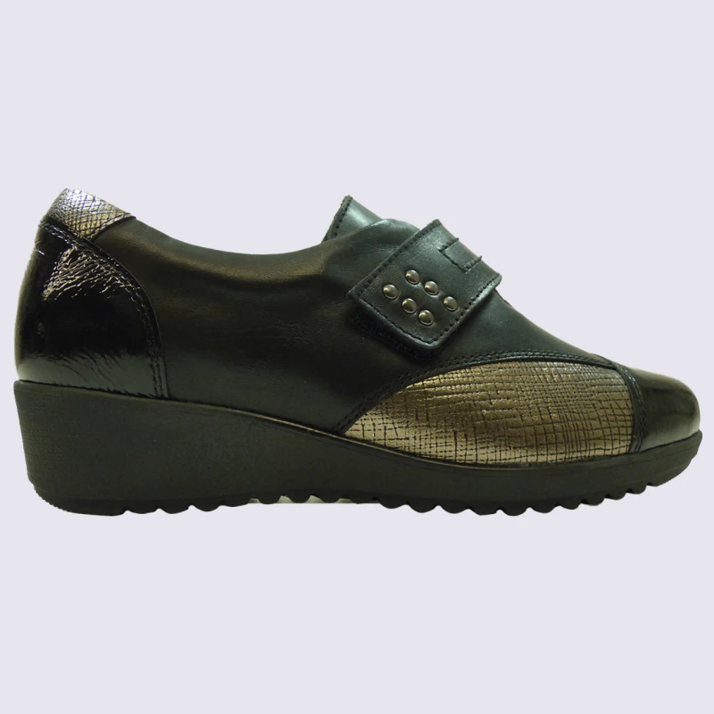 Chaussures Arima, Chaussures A Scratch Chic Femme En Cuir Noir