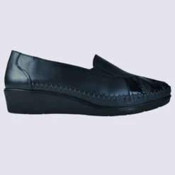 Chaussures Arima, Chaussures Slip-on Femme En Cuir Noir