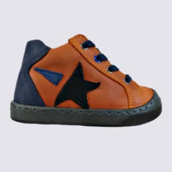 Chaussures Bellamy, Chaussures à Lacets Bébé En Cuir Orange