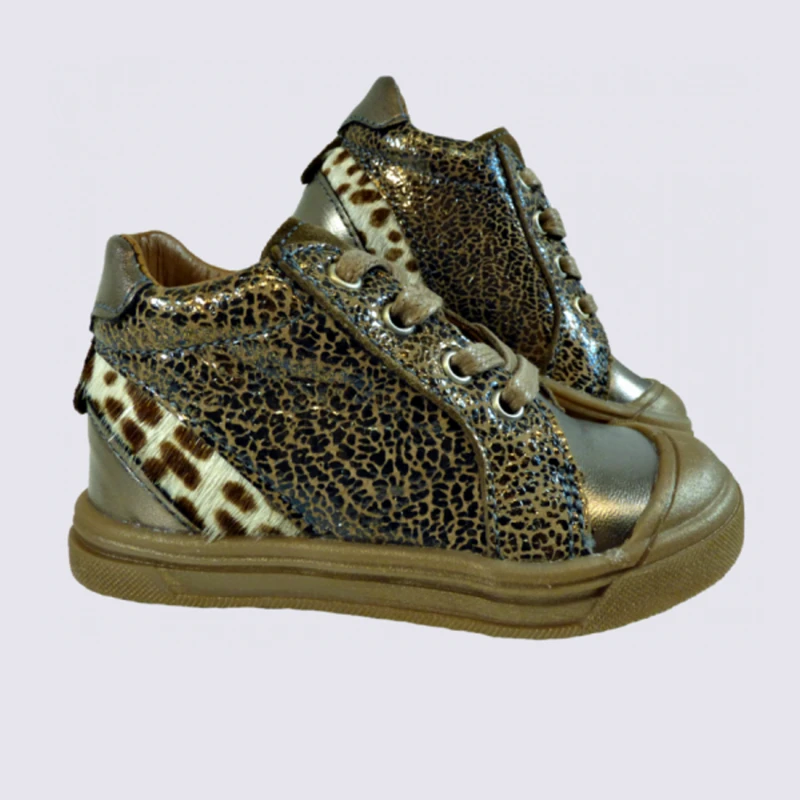 Chaussures Bellamy, Chaussures à Lacets Bébés Filles En Cuir Taupe – Image 2