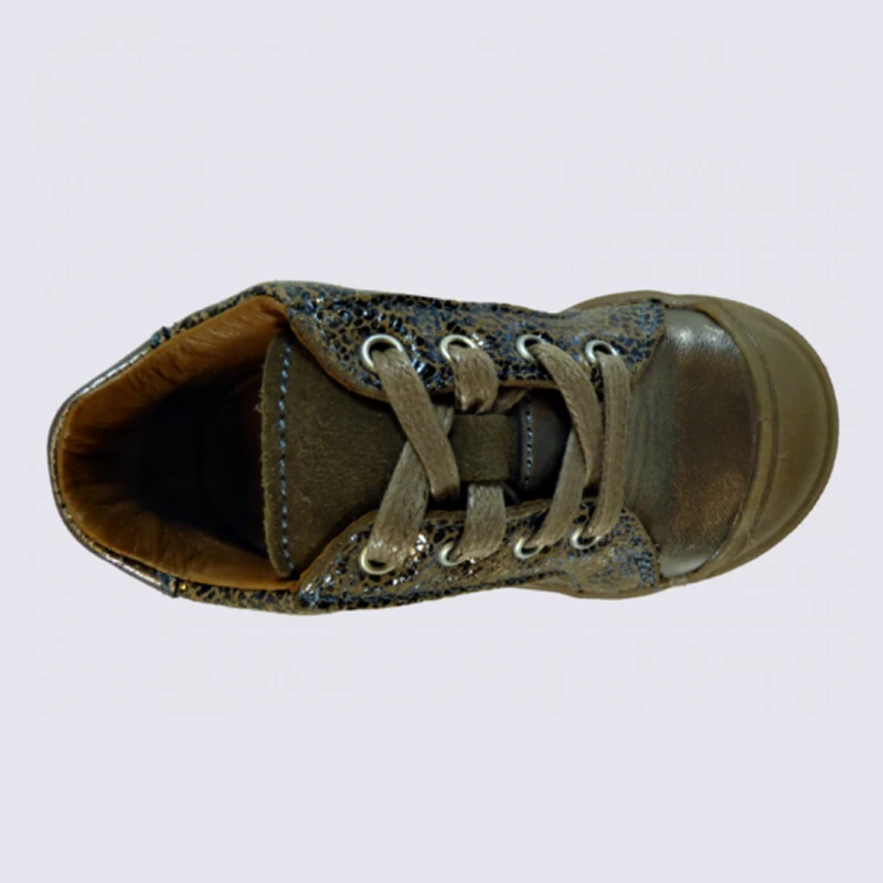 Chaussures Bellamy, Chaussures à Lacets Bébés Filles En Cuir Taupe – Image 3