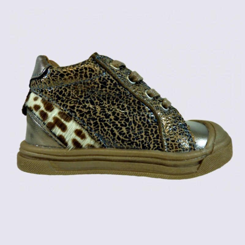 Chaussures Bellamy, Chaussures à Lacets Bébés Filles En Cuir Taupe