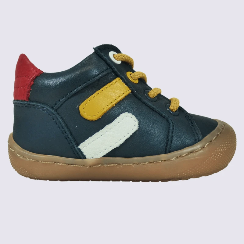 Chaussures Bellamy, Chaussures à Lacets Bébés Garçons En Cuir Bleu Marine