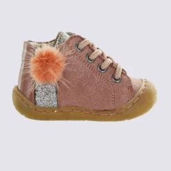 Chaussures Bellamy, Chaussures à Lacets Et Pompon Bébé Fille Rose