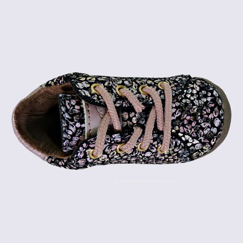 Chaussures Bellamy, Chaussures à Lacets Fille à Fleurs Rose – Image 3