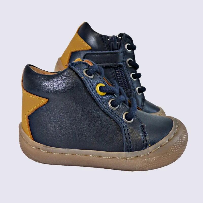 Chaussures Bellamy, Chaussures à Lacets Garçon En Cuir Marine – Image 2