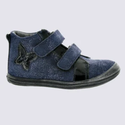 Chaussures Bellamy, Chaussures à Velcro Filles En Cuir Marine