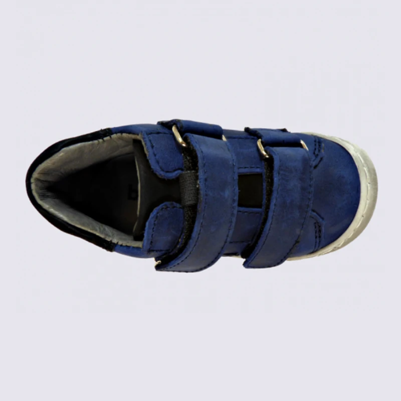 Chaussures Bellamy, Chaussures à Velcros Bébé En Cuir Bleu – Image 3