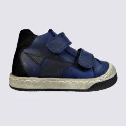 Chaussures Bellamy, Chaussures à Velcros Bébé En Cuir Bleu