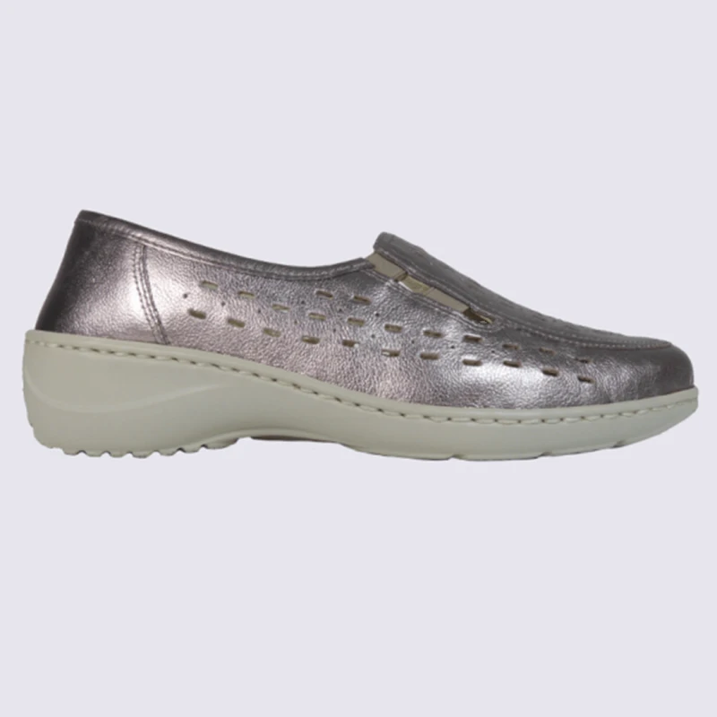 Chaussures D'été Large Waldlaufer En Cuir Métallisé