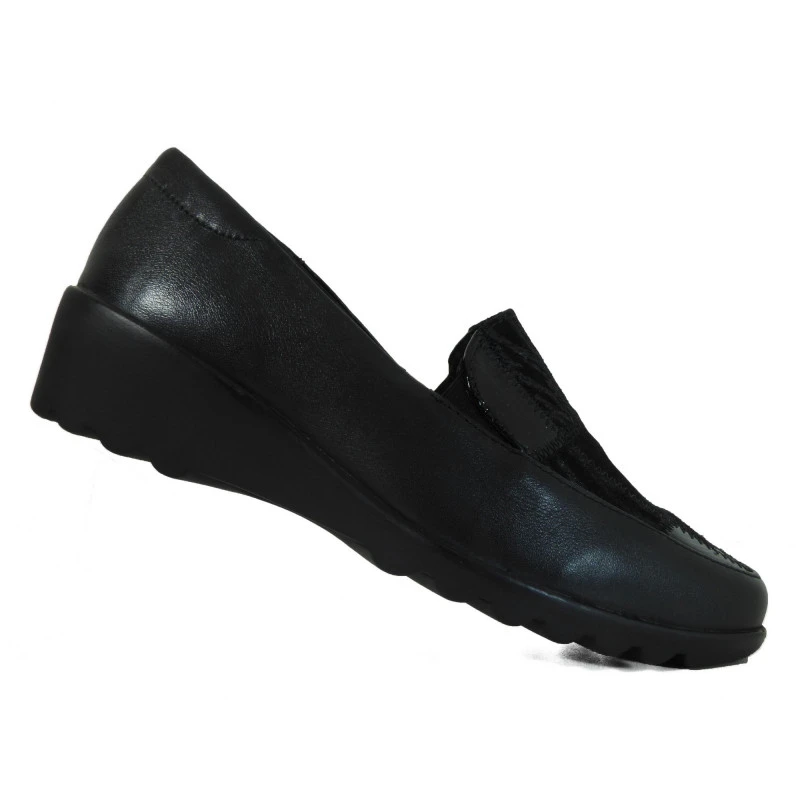 Chaussures De Ville Loafer Romika Confort Cuir Noir Femme