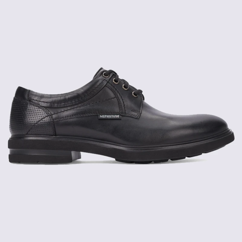 Chaussures Derbies Pour Hommes Mephisto En Cuir Noir