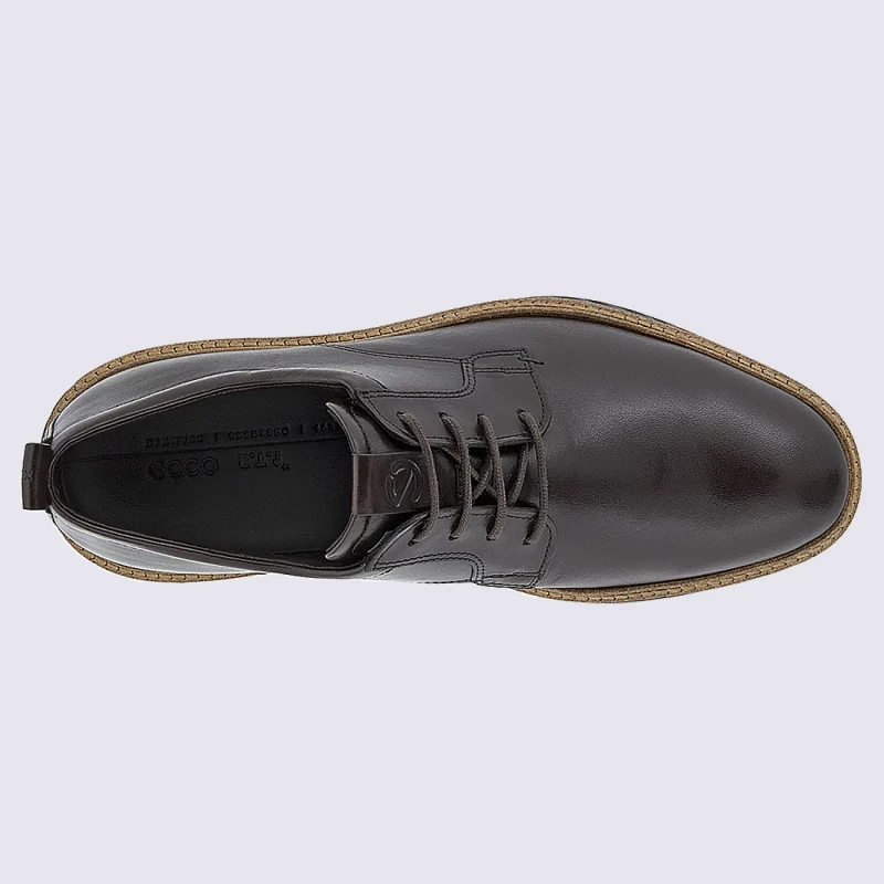 Chaussures Ecco, Chaussures à Lacets Homme En Cuir Moka – Image 3