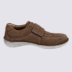 Chaussures Josef Seibel, Chaussures Ă Velcros Homme En Cuir Chataigne