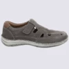Chaussures Josef Seibel, Chaussures Ouvertes à Velcros Homme En Cuir Gris