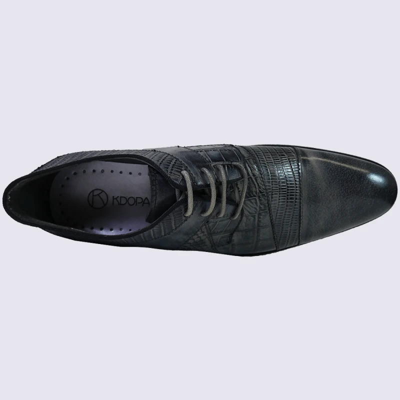 Chaussures Kdopa, Chaussures De Ville à Lacets Tendance Homme En Cuir Gris – Image 3