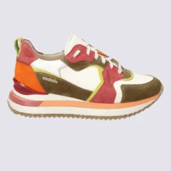 Baskets Mephisto, Baskets à Lacets élégante Et Moderne Femme En Cuir Nubuck Vert/orange