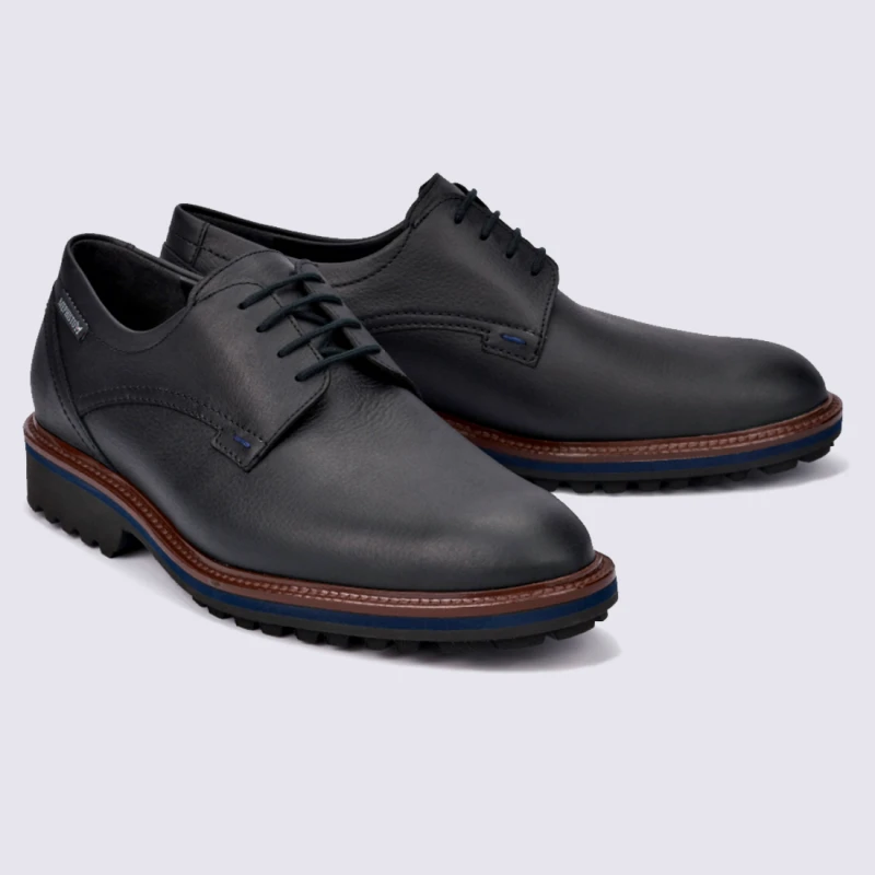 Chaussures Mephisto, Chaussures à Lacets Homme En Cuir Noir – Image 2
