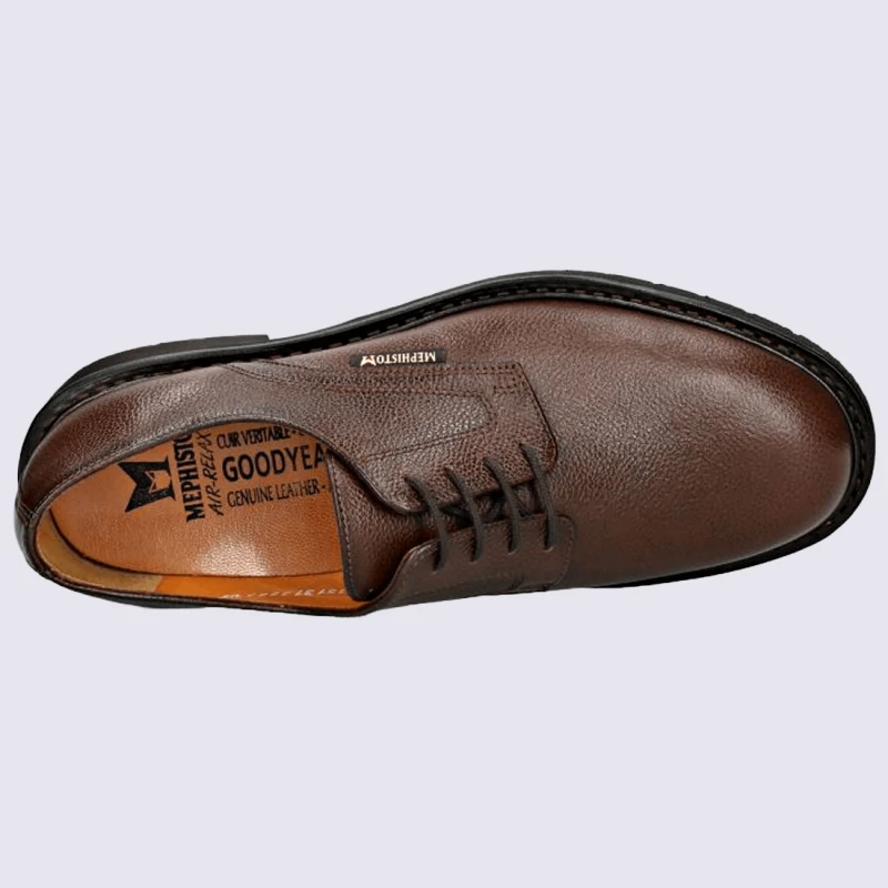 Chaussures Mephisto, Chaussures Cousu Goodyear à Lacets Homme En Cuir Noisette – Image 2