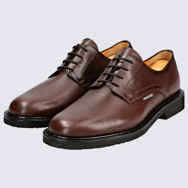 Chaussures Mephisto, Chaussures Cousu Goodyear à Lacets Homme En Cuir Noisette – Image 3