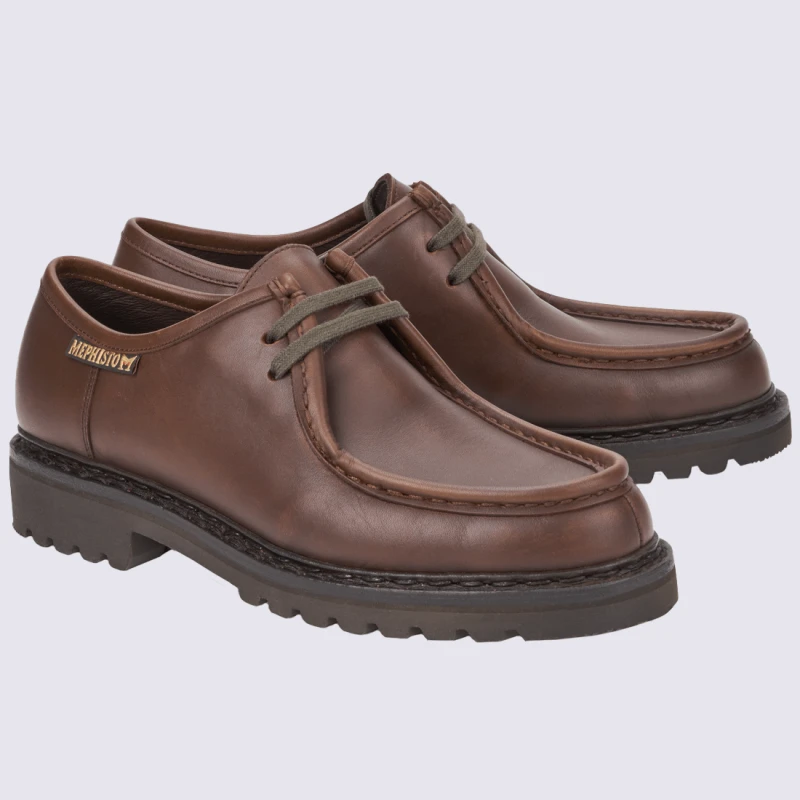 Chaussures Mephisto, Chaussures Cousu Norvégien Homme En Cuir Marron – Image 2