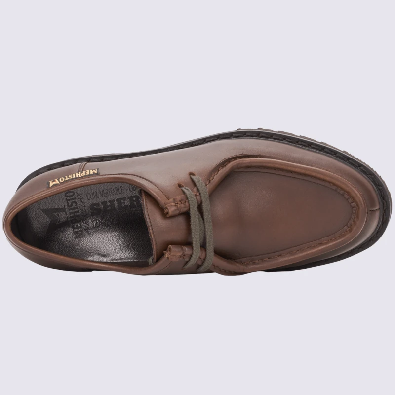 Chaussures Mephisto, Chaussures Cousu Norvégien Homme En Cuir Marron – Image 3