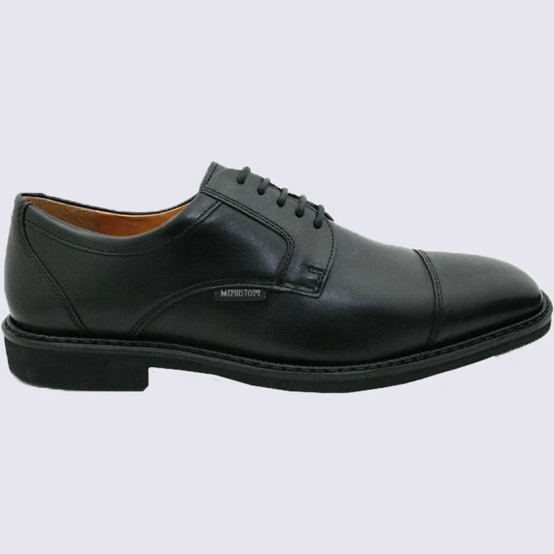 Chaussures Mephisto, Chaussures De Villes Ă Lacets Homme En Cuir Noir