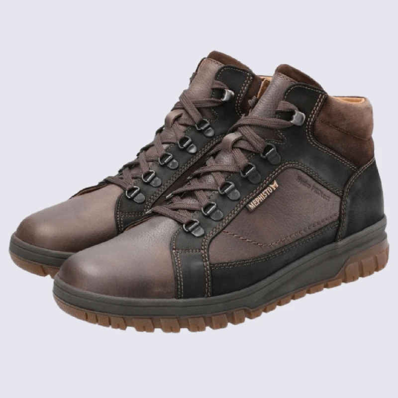 Chaussures Mephisto, Chaussures Outdoor Cousu California Homme En Cuir Marron – Image 2