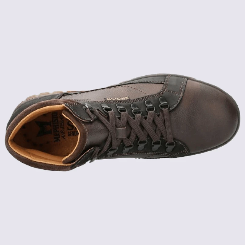 Chaussures Mephisto, Chaussures Outdoor Cousu California Homme En Cuir Marron – Image 3