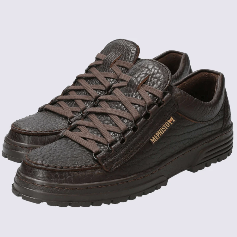 Chaussures Mephisto, Chaussures Outdoor Homme En Cuir Marron – Image 2