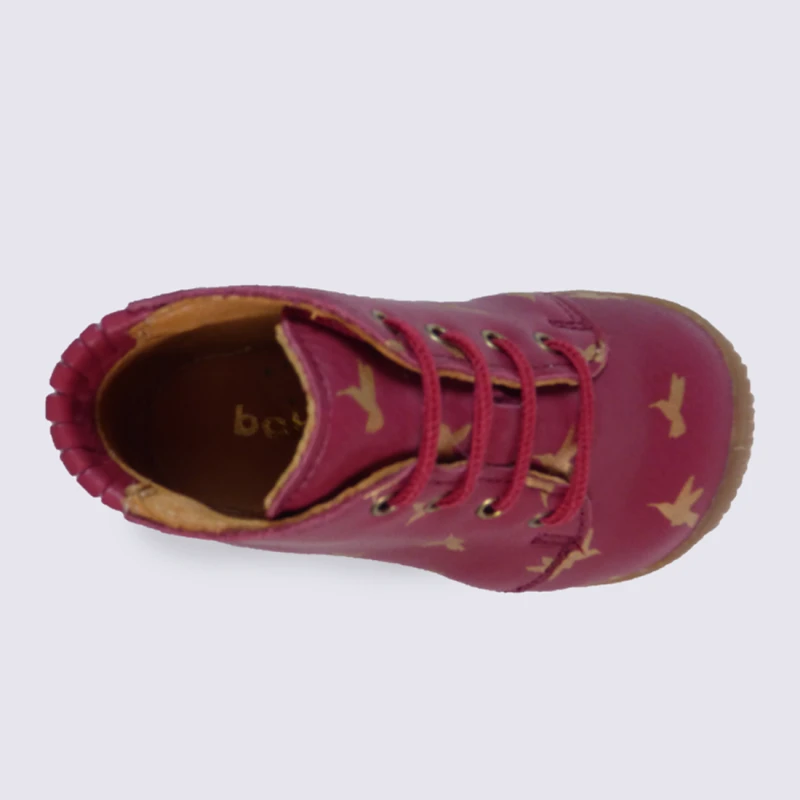 Chaussures Pour Bébé Fille Babybotte En Cuir Rouge Motif Doré – Image 3