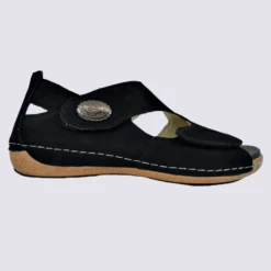 Chaussures Semi Ouverte Waldlaufer En Cuir Nubuck Noir