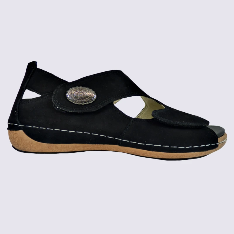 Chaussures Semi Ouverte Waldlaufer En Cuir Nubuck Noir