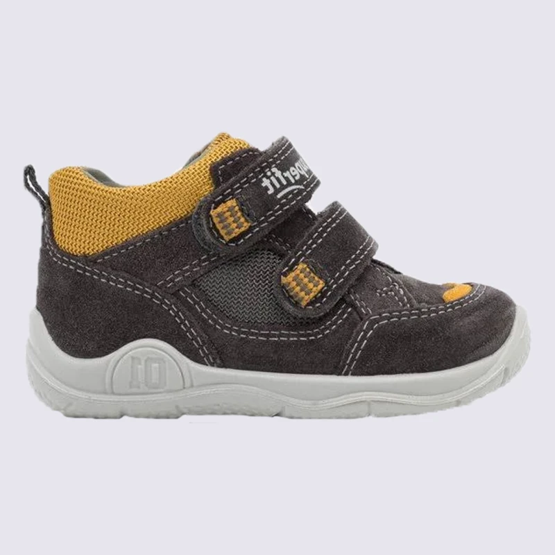 Chaussures Superfit, Chaussures à Velcros Garçons Bi-matières Gris/jaune