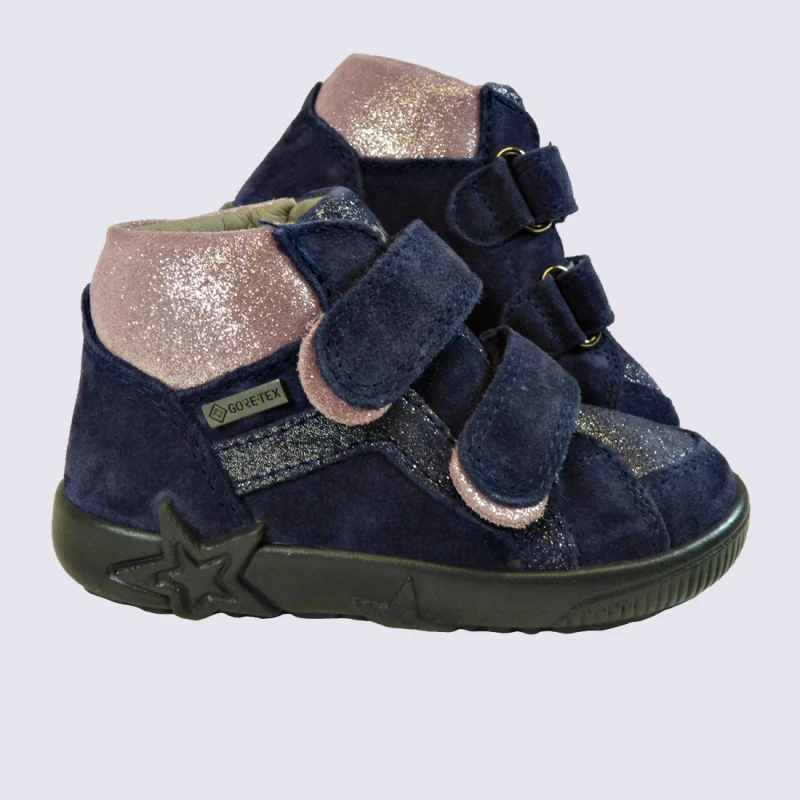 Chaussures Superfit, Chaussures à Velcros Gore-Tex Filles En Cuir Bleu – Image 2