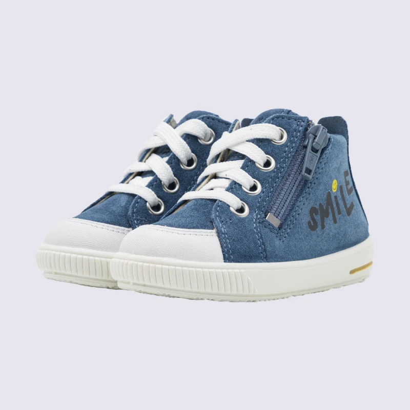 Chaussures Superfit, Chaussures Mixtes Pour Bébés En Daim Bleu Et Blanc – Image 2