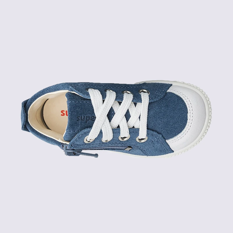 Chaussures Superfit, Chaussures Mixtes Pour Bébés En Daim Bleu Et Blanc – Image 3