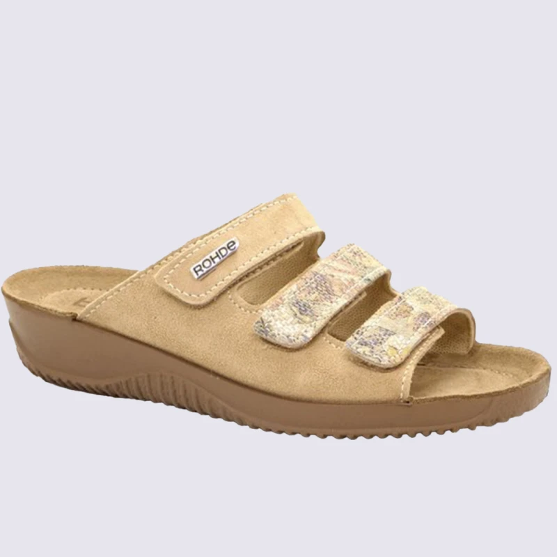 Mules Rohde, Mules Ă Bride Velcro Femme Sahara