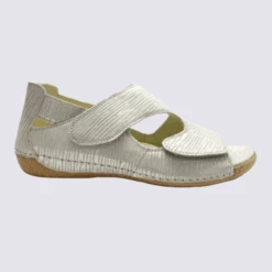 Sandales Waldlaufer, Sandales Confortables Femme En Cuir Arabesque Blanc