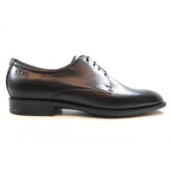 Derby En Cuir Noir Ă Lacets Ecco