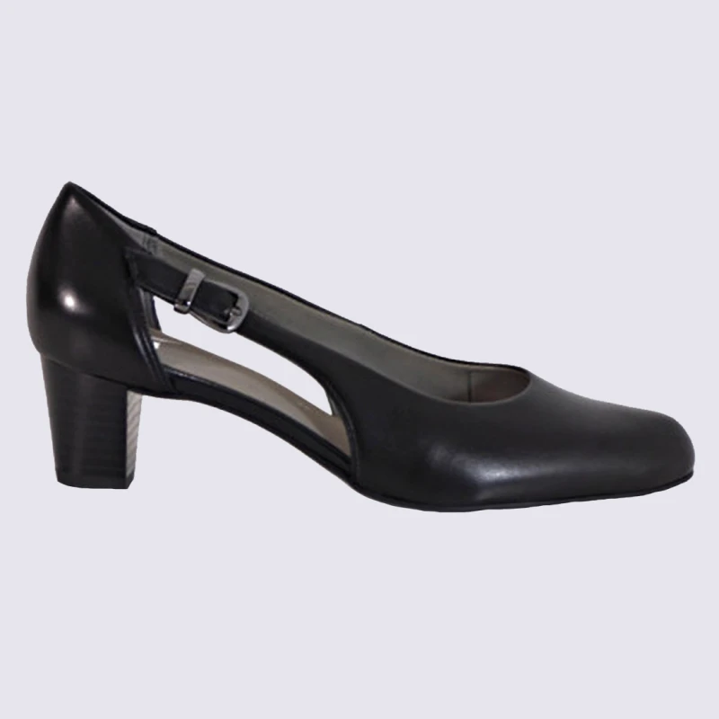 Escarpins Ara, Escarpins Ouverts Femme En Cuir Noir
