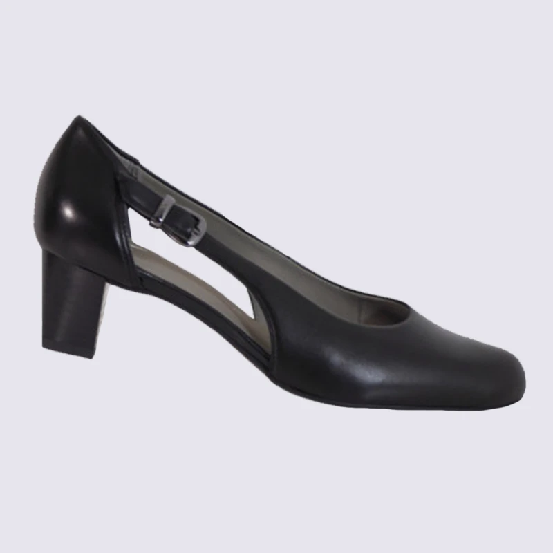 Escarpins Ara, Escarpins Ouverts Femme En Cuir Noir – Image 2