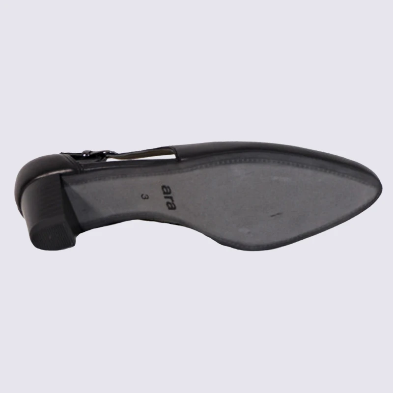 Escarpins Ara, Escarpins Ouverts Femme En Cuir Noir – Image 4