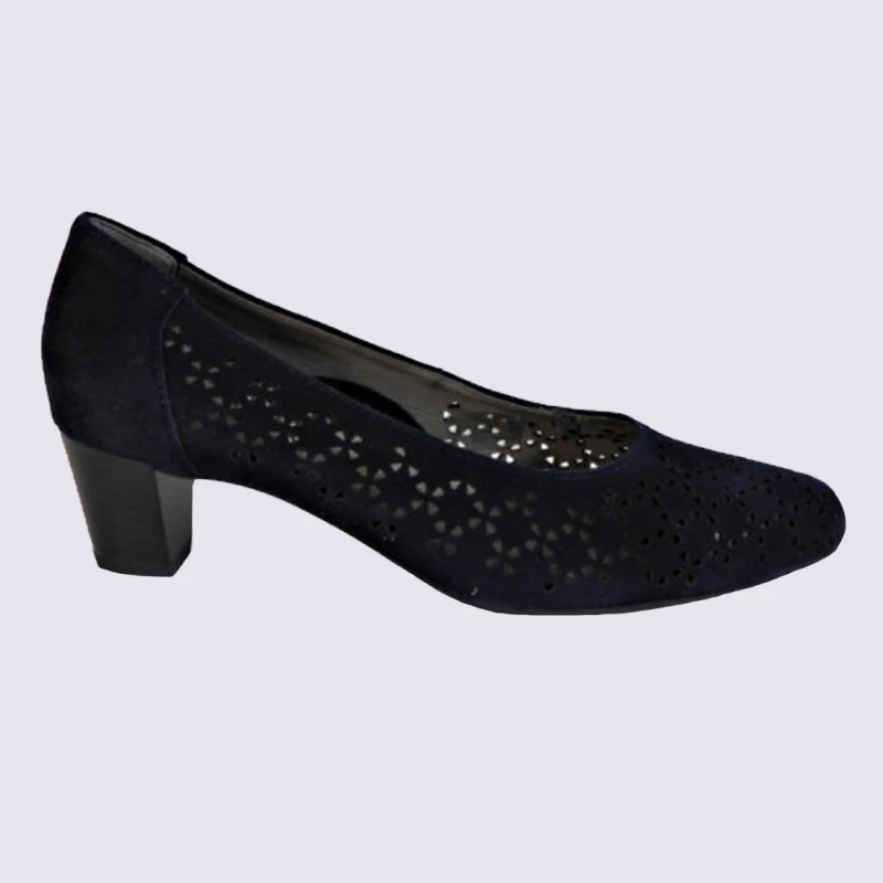 Escarpins Ara, Escarpins Perforés Femme En Cuir Bleu