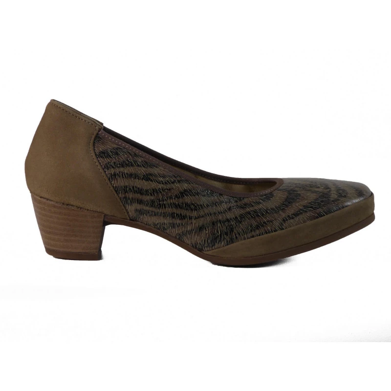 Escarpins Confort En Cuir Waldlaufer Taupe – Image 2