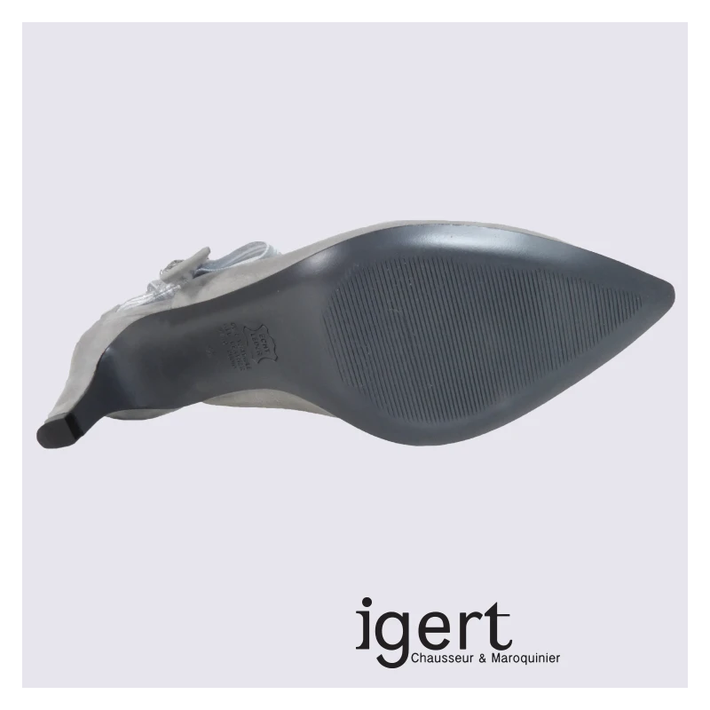 Escarpins En Cuir Grisavec Noeud Tendance K&S – Image 4