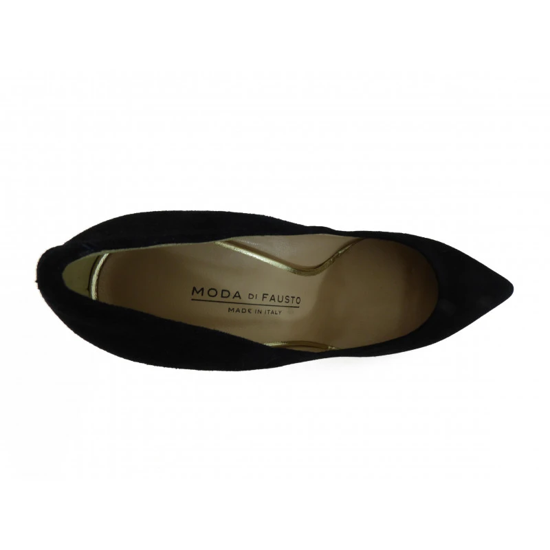 Escarpins En Cuir Moda Di Fausto Nubuck Marine – Image 2