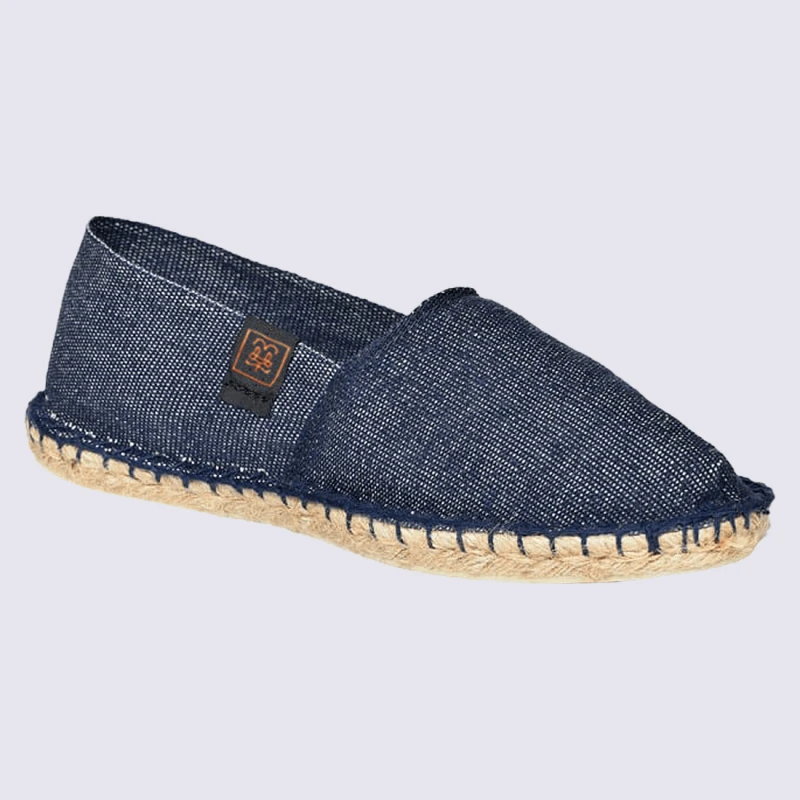 Espadrilles Made In France, Espadrilles En Toile De Coton Bleu Jeans – Image 2