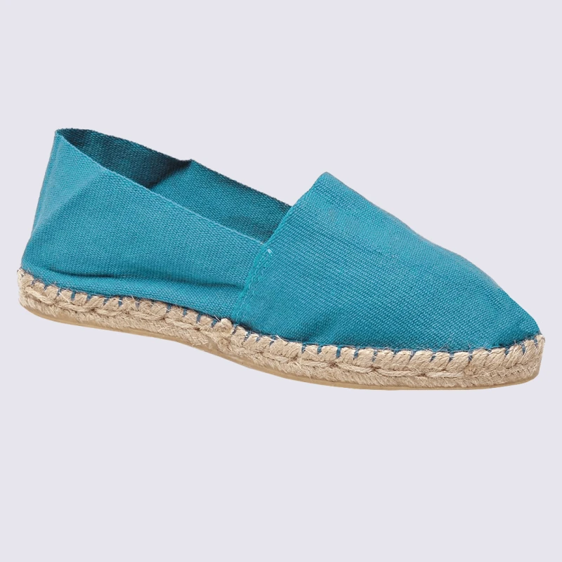 Espadrilles Made In France, Espadrilles En Toile De Coton Bleu Turquoise – Image 2